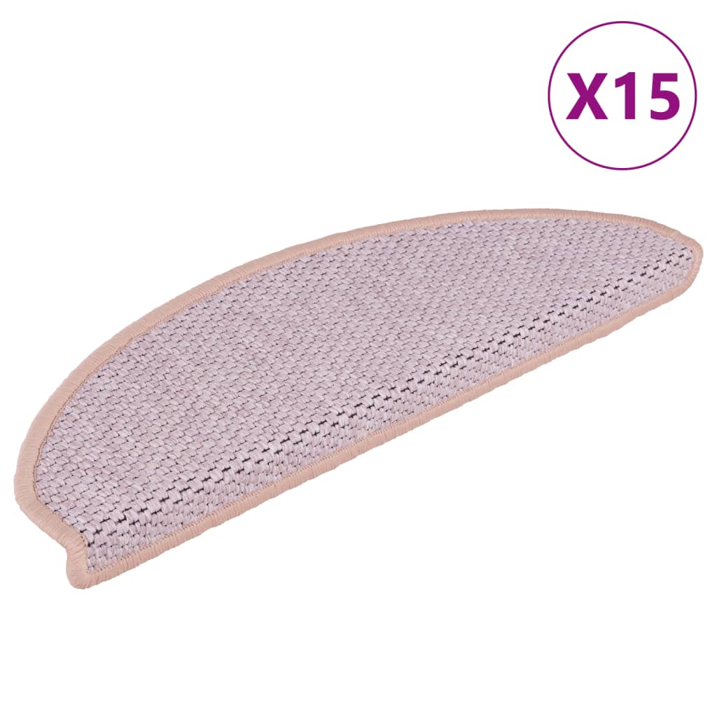 vidaXL Selvklebende trappematter sisal-utseende 15 stk 56x17x3 cm rød