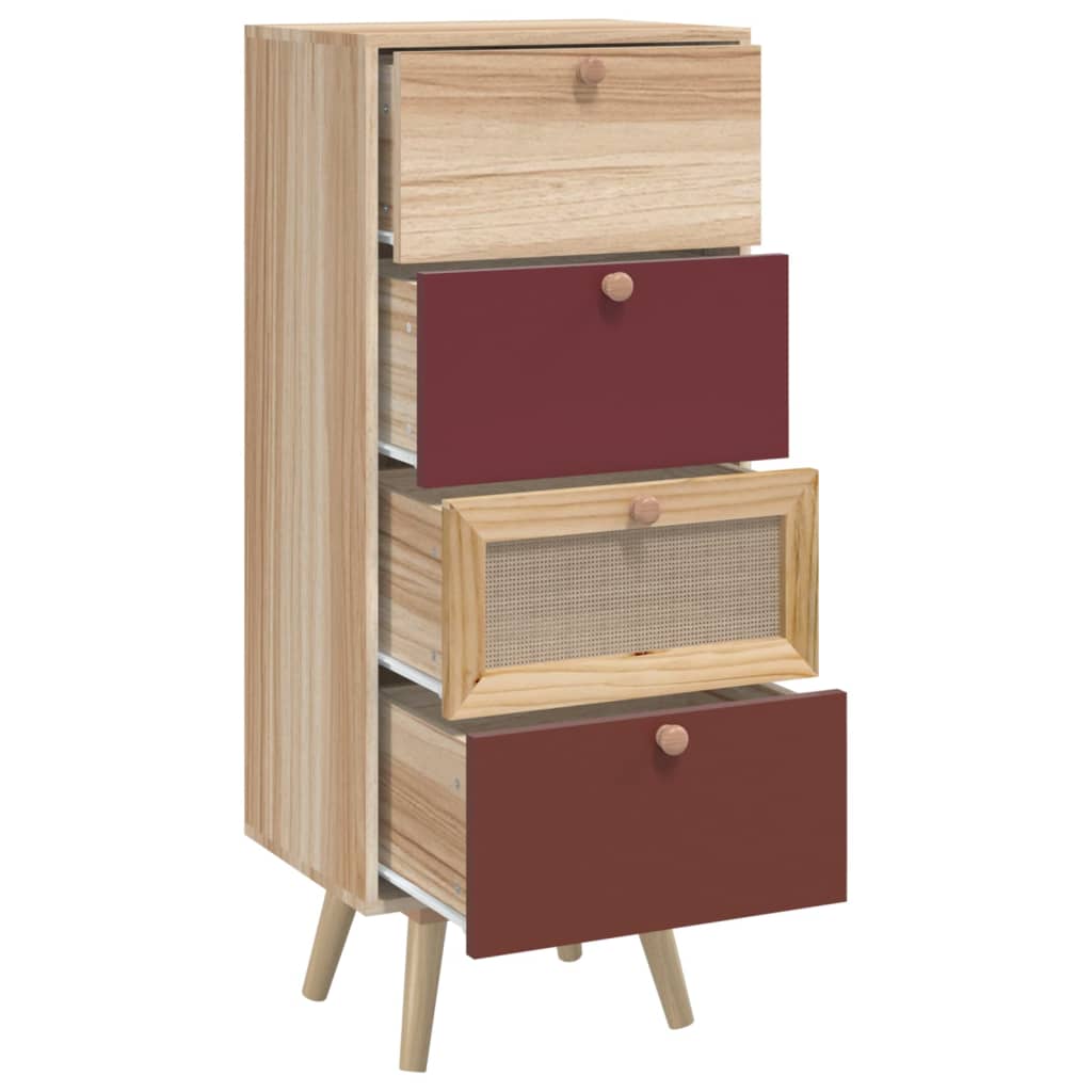 vidaXL Highboard med skuffer 40x30x95 cm konstruert tre