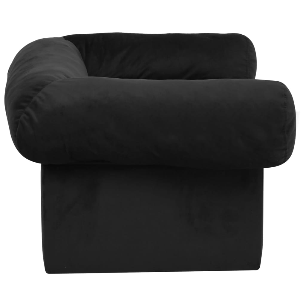 vidaXL Hundesofa med skuff svart 75x50x38 cm plysj