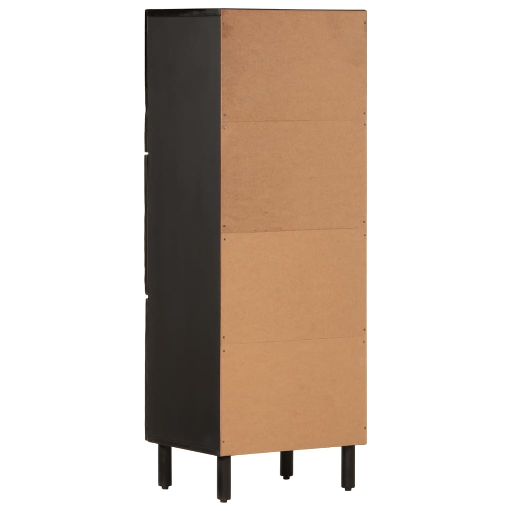 vidaXL Highboard svart 40x33x110 cm heltre mango