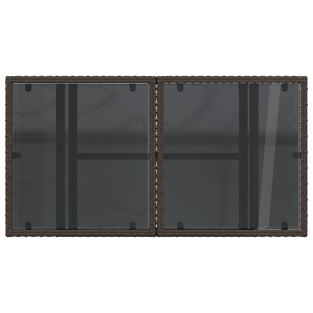 vidaXL Hagebord med glassplate brun 100x55x73 cm polyrotting