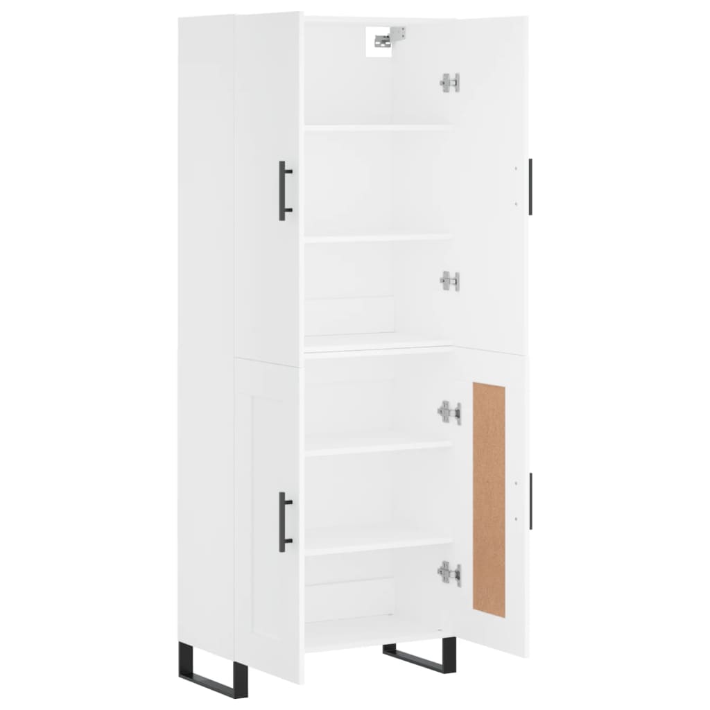 vidaXL Highboard hvit 69,5x34x180 cm konstruert tre