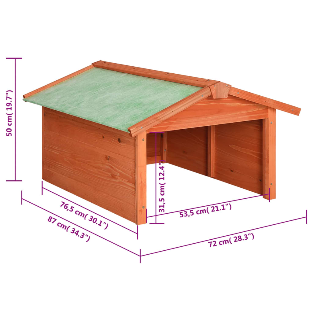 vidaXL Gressklipperhus 72x87x50 cm heltre gran