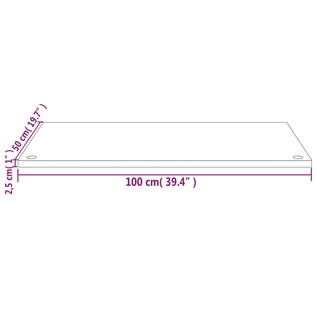 vidaXL Skrivebord 100x50x2,5 cm heltre furu