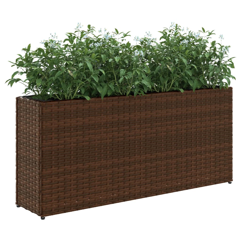 vidaXL Plantekasser med 2 potter 2 stk brun 90x20x40 cm polyrotting