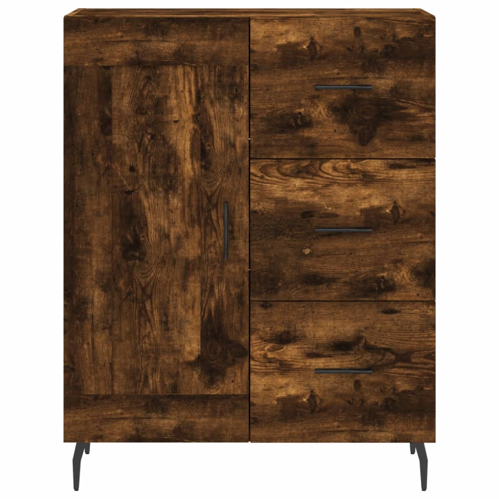 vidaXL Highboard røkt eik 69,5x34x180 cm konstruert tre