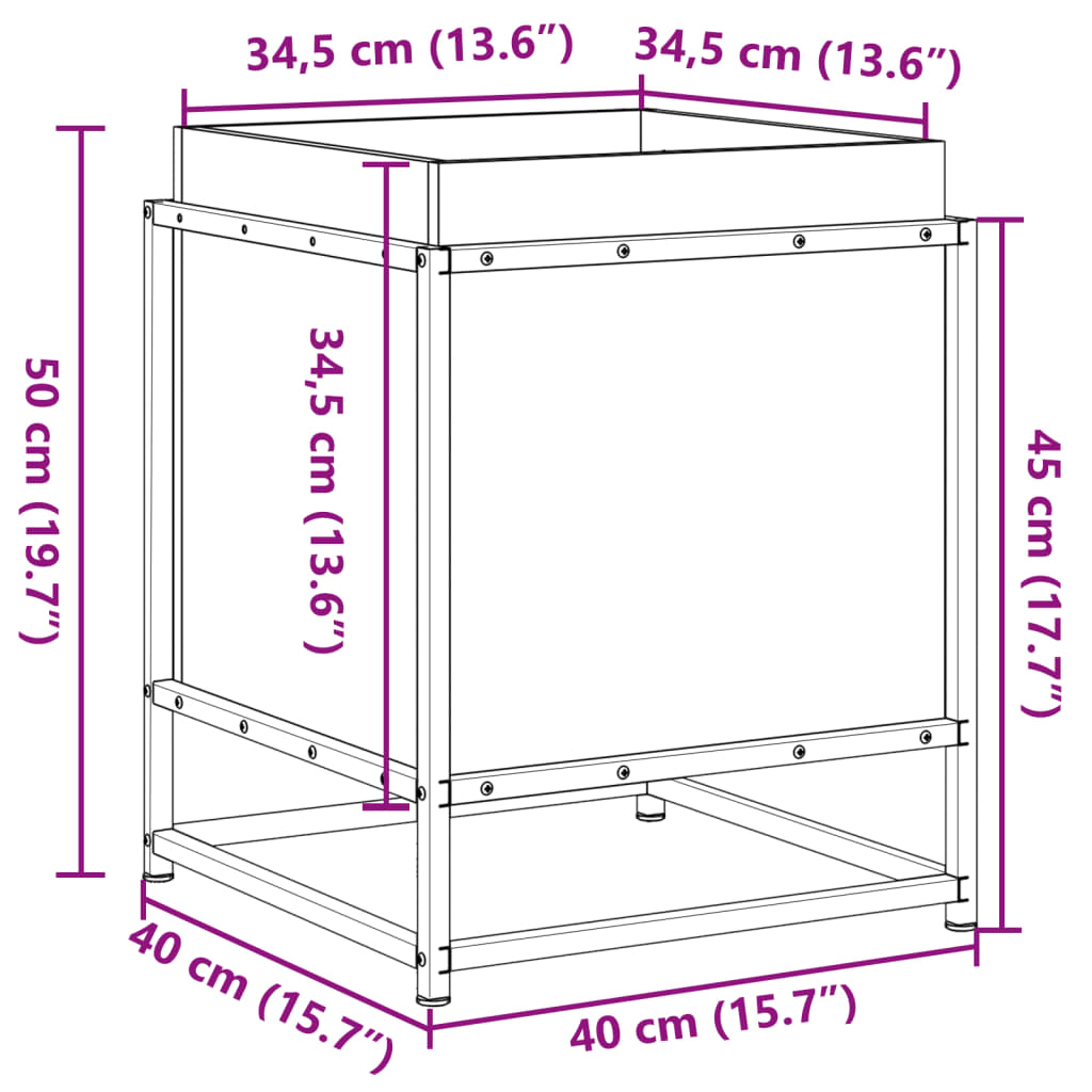 vidaXL Blomsterkasse 40x40x50 cm impregnert furu