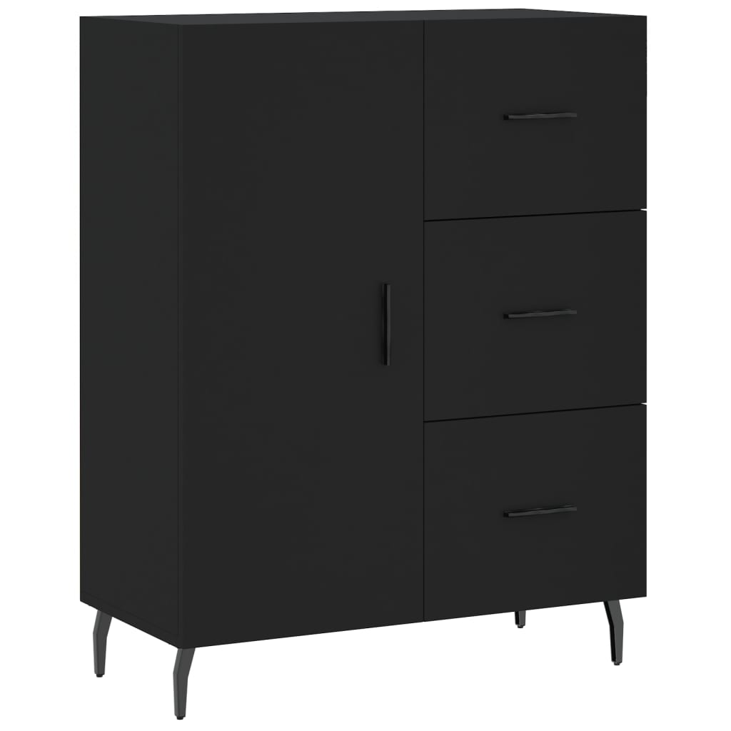 vidaXL Highboard svart 69,5x34x180 cm konstruert tre