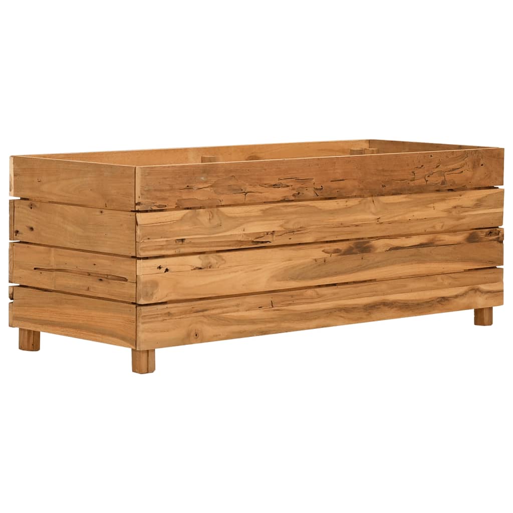 vidaXL Høybed 100x40x38 cm resirkulert teak og stål