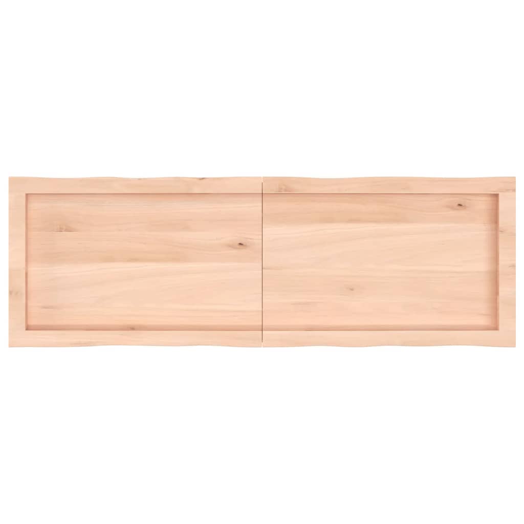 vidaXL Bordplate 120x40x(2-4) cm ubehandlet heltre eik naturlig kant