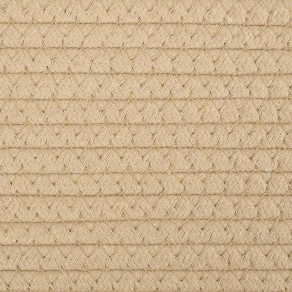 vidaXL Skittentøyskurv beige og hvit Ø60x36 cm bomull