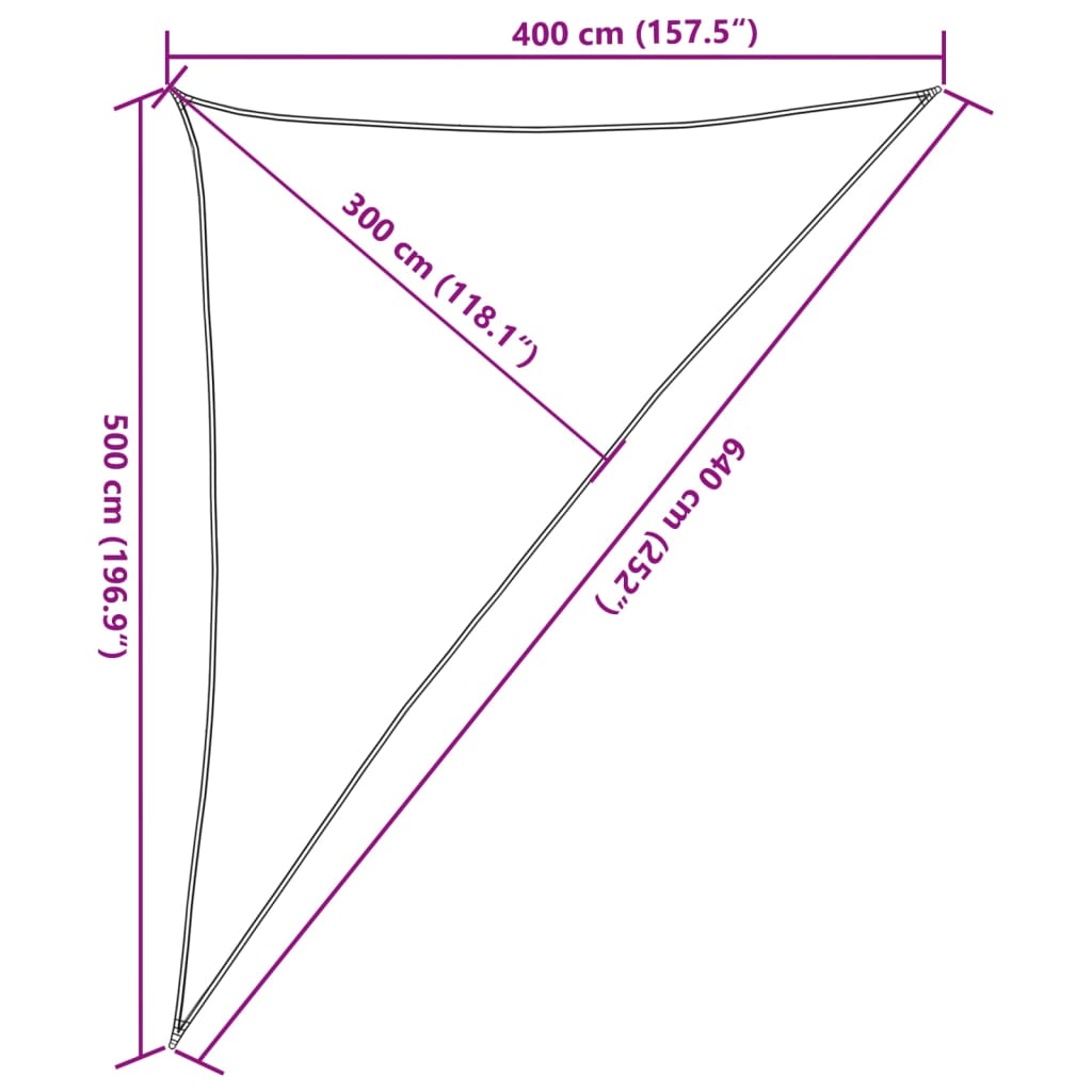 vidaXL Solseil lysegrå 4x5x6,4 m 100% polyester oxford