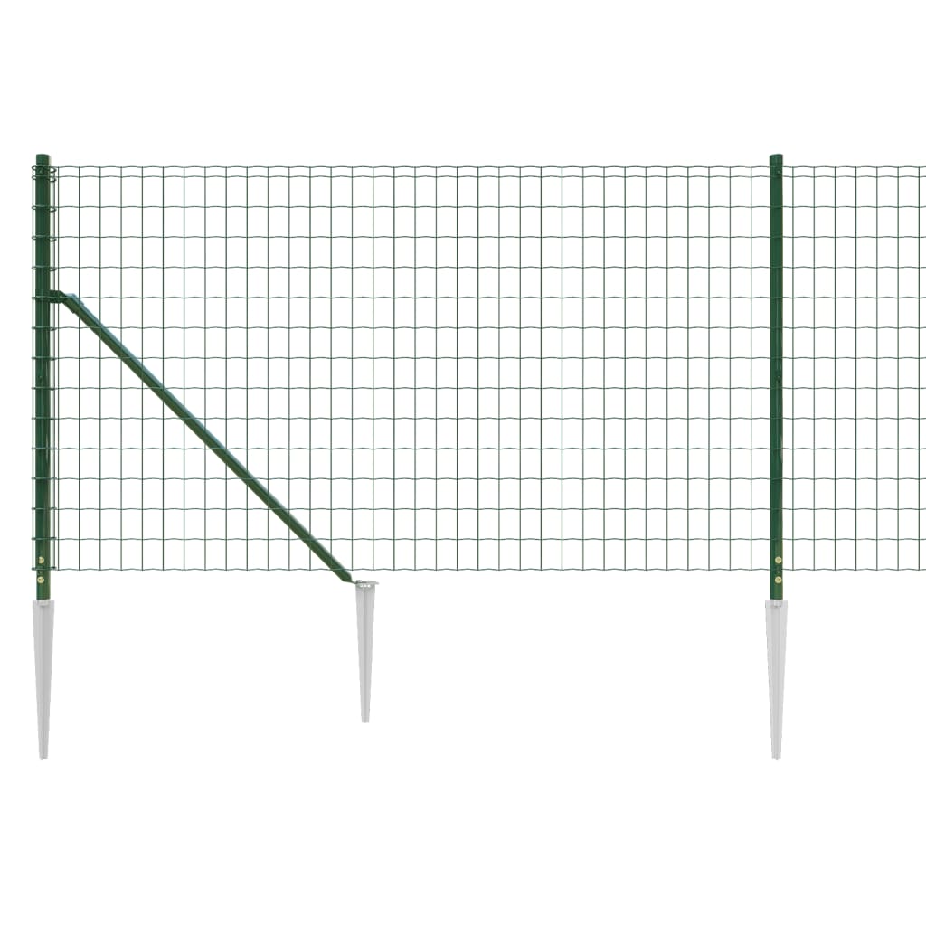 vidaXL Nettinggjerde med stolpespyd grønn 1,1x10 m