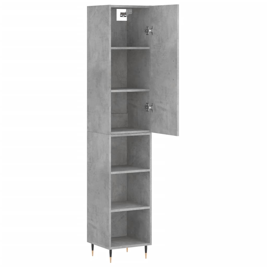 vidaXL Highboard betonggrå 34,5x34x180 cm konstruert tre