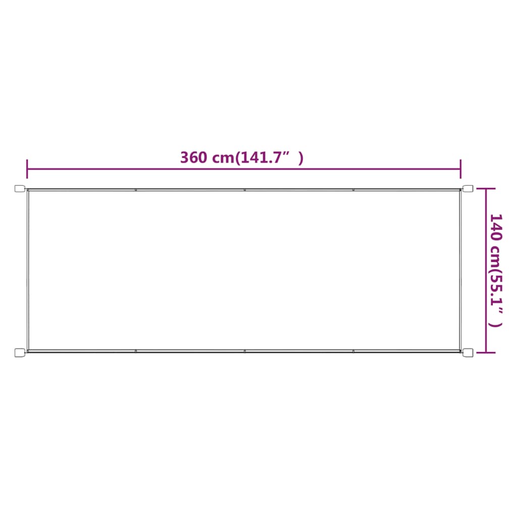 vidaXL Vertikal markise gråbrun 140x360 cm oxfordstoff