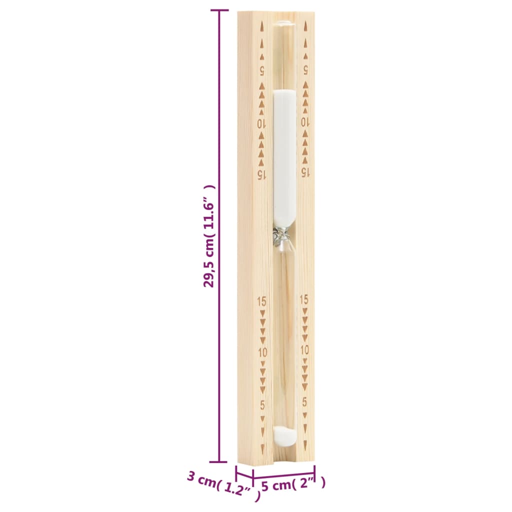 vidaXL 2-i-1 Hygrometer og timeglass til badstue heltre furu