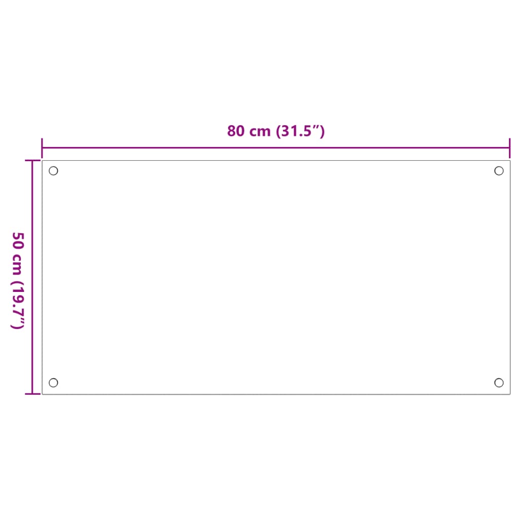 vidaXL Kjøkkenplater 2 stk gjennomsiktig 80x50 cm herdet glass