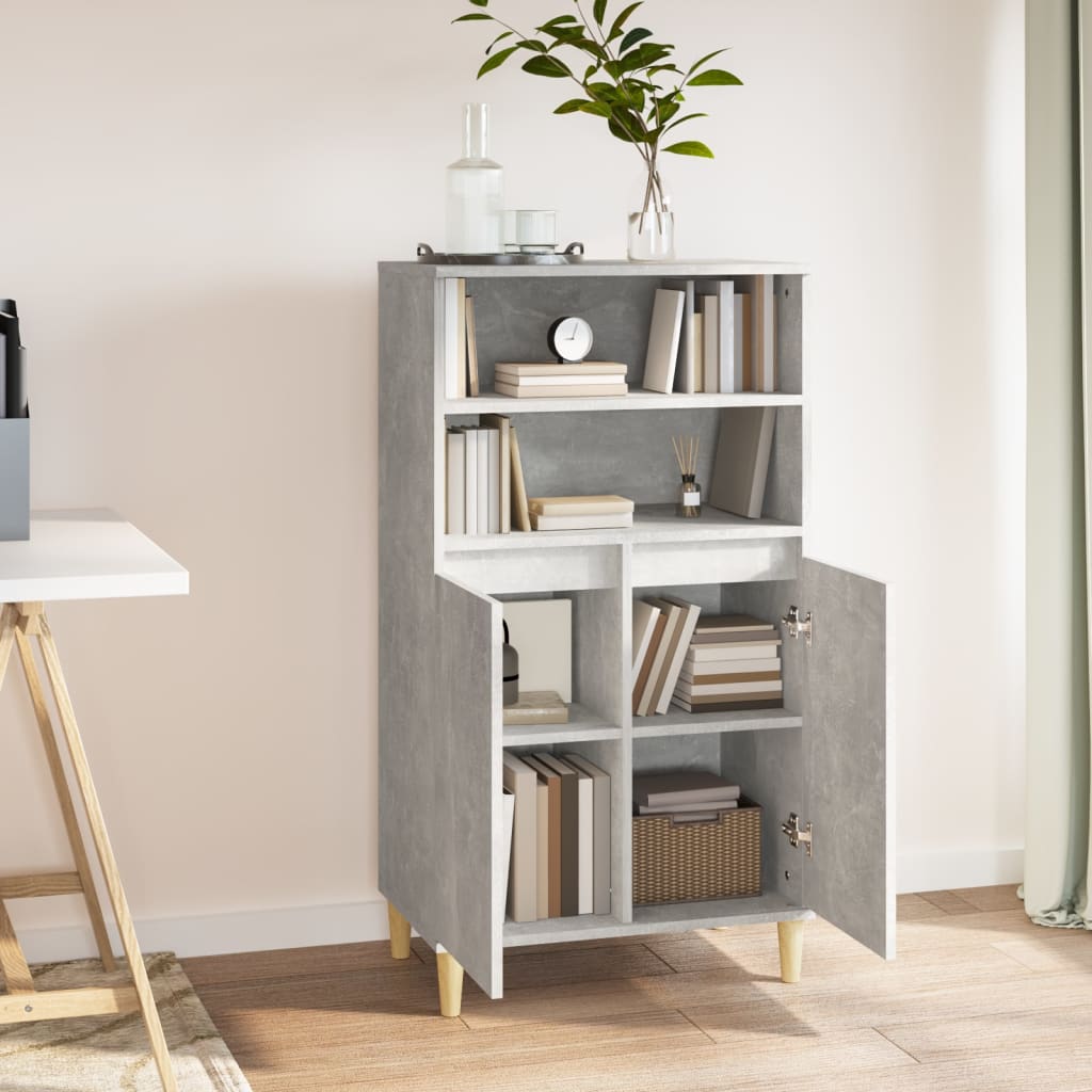 vidaXL Highboard betonggrå 60x36x110 cm konstruert tre