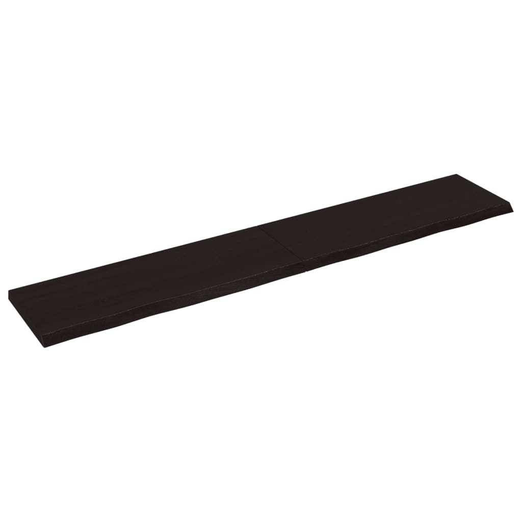 vidaXL Benkeplate til bad mørkebrun 220x40x(2-4) cm behandlet heltre