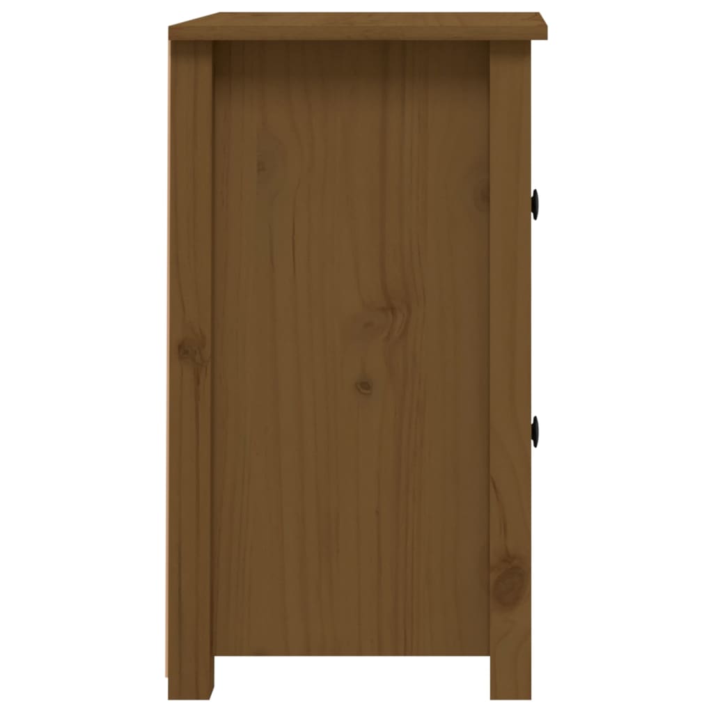 vidaXL Nattbord 2 stk honningbrun 40x35x61 cm heltre furu