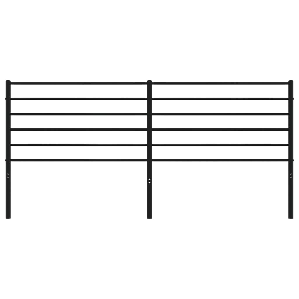 vidaXL Sengegavl i metall svart 200 cm