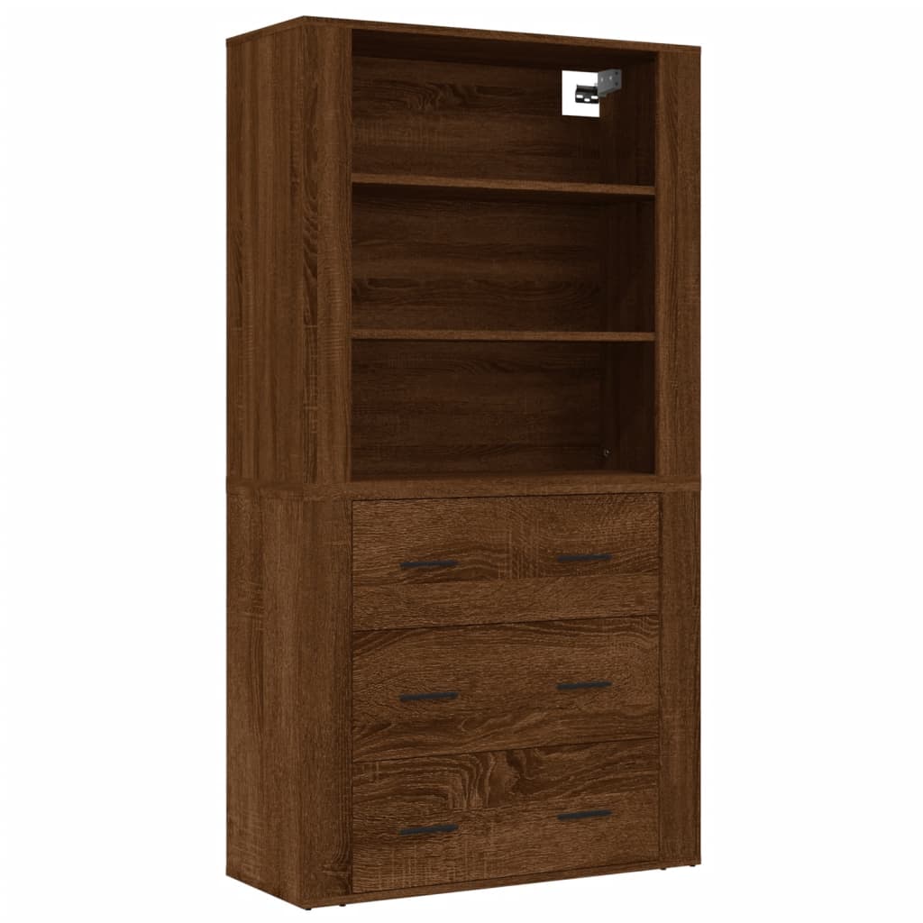 vidaXL Highboard brun eik konstruert tre