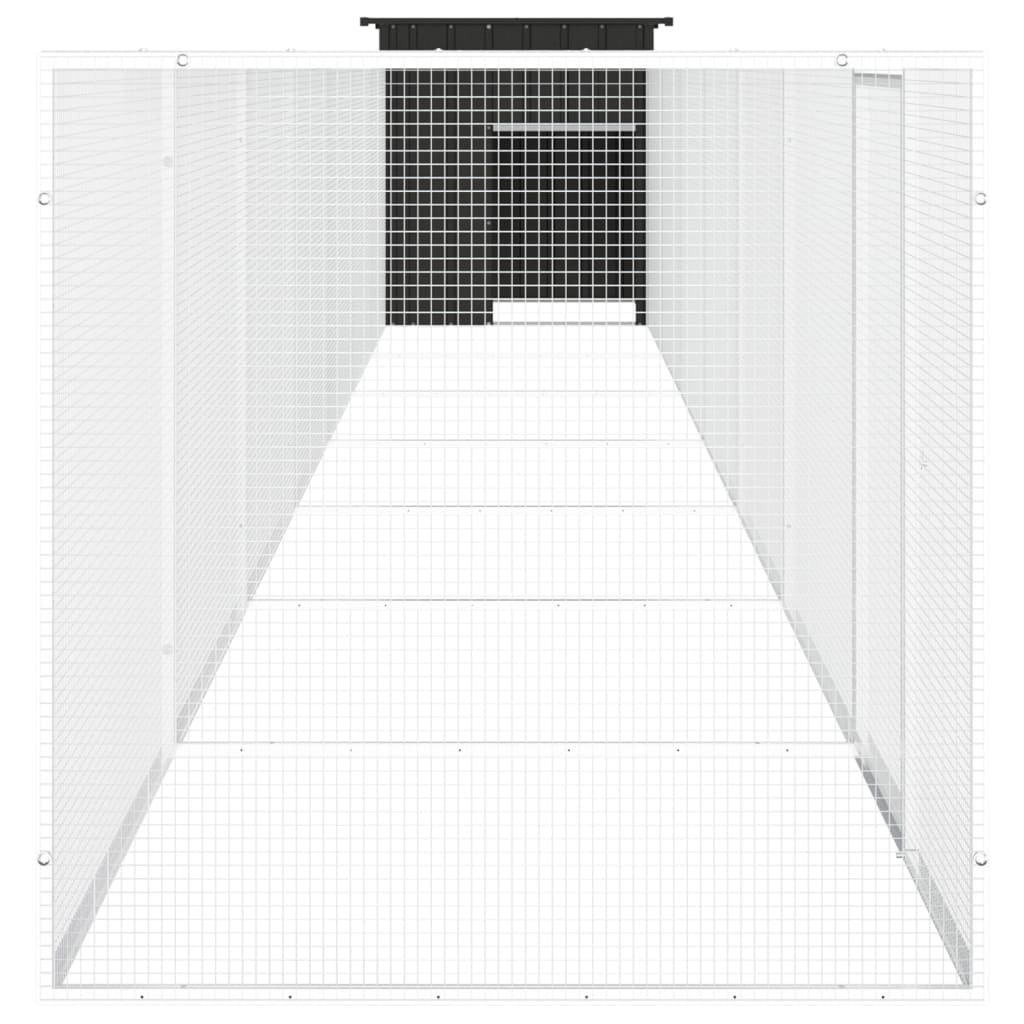 vidaXL Kyllingbur antrasitt 800x91x100 cm galvanisert stål