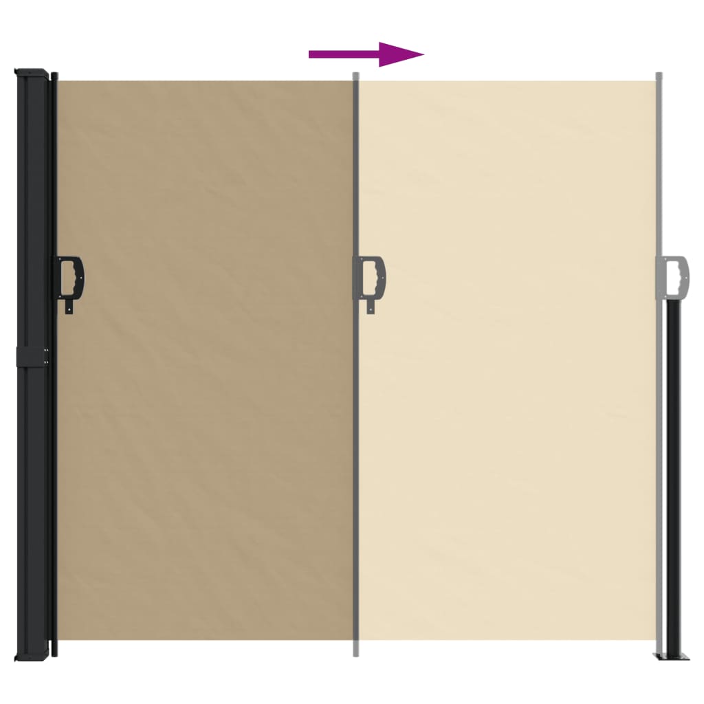 vidaXL Uttrekkbar sidemarkise beige 180x300 cm