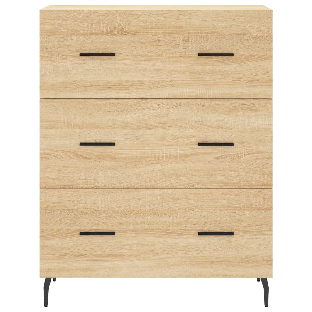 vidaXL Highboard sonoma eik 69,5x34x180 cm konstruert tre