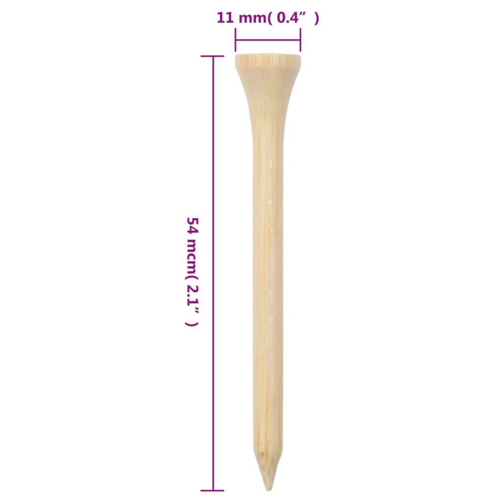 vidaXL Golfpeger 1000 stk 54 mm bambus