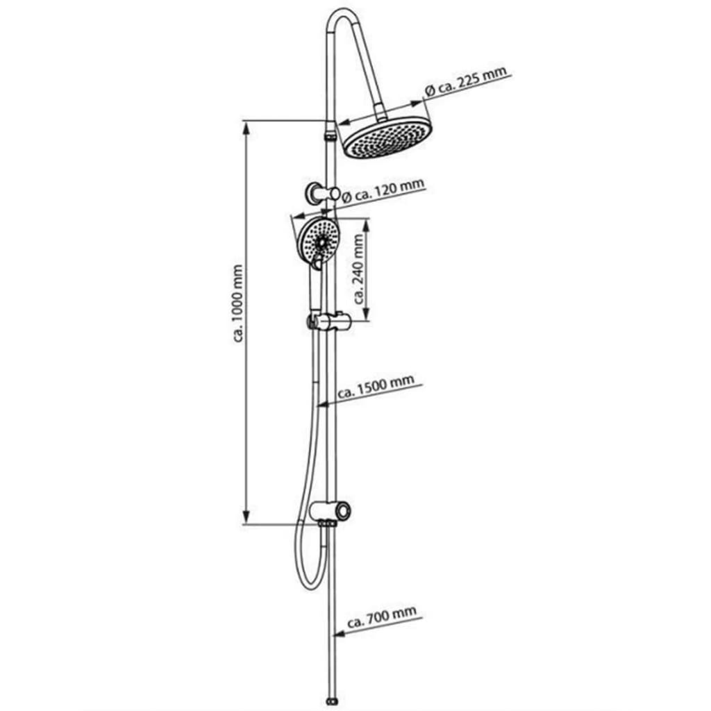 SCHÜTTE Overliggende dusjsett MATAO RAIN krom-matt svart