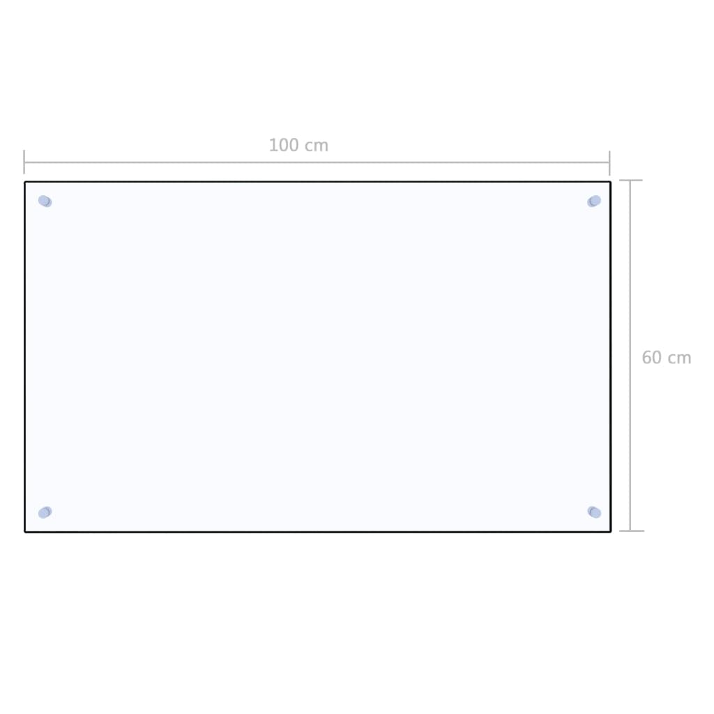 vidaXL Kjøkkenplate gjennomsiktig 100x60 cm herdet glass