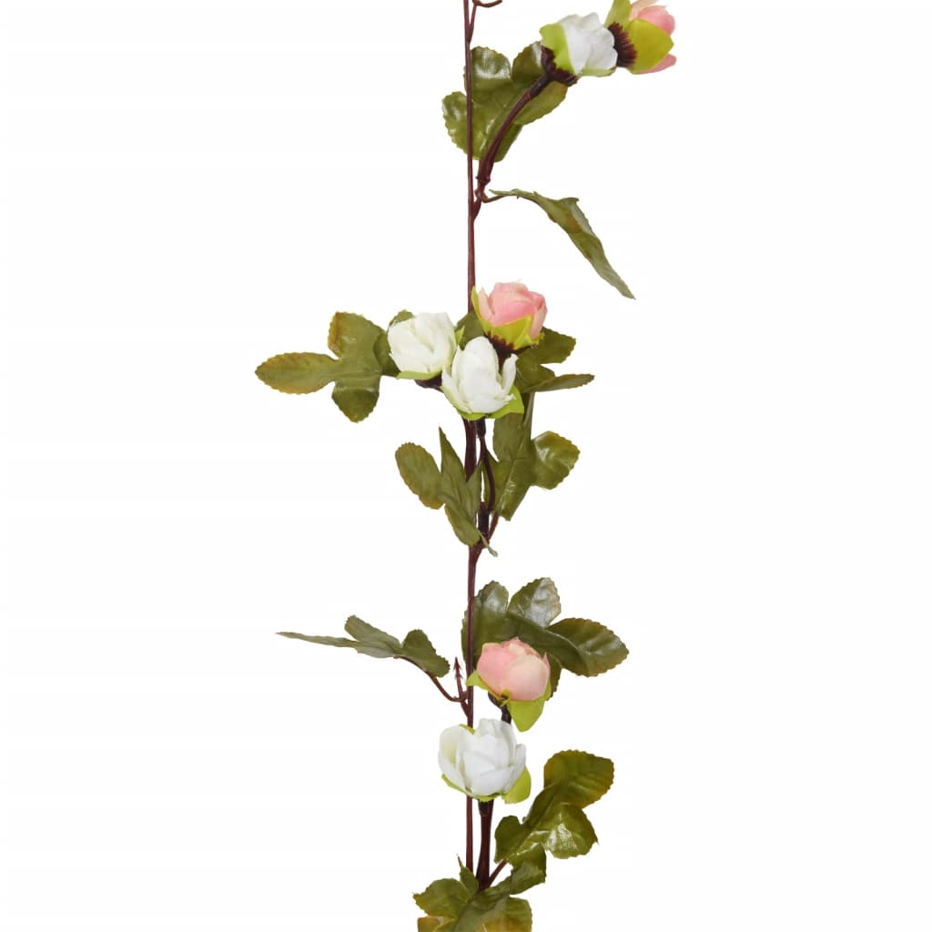 vidaXL Blomsterkranser for jul 6 stk champagne 215 cm