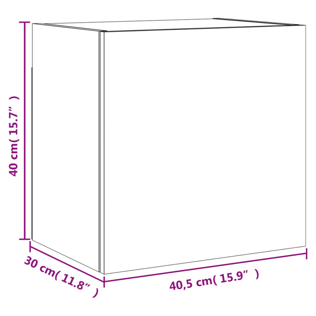 vidaXL Vegghengt TV-benk brun eik 40,5x30x40 cm konstruert tre