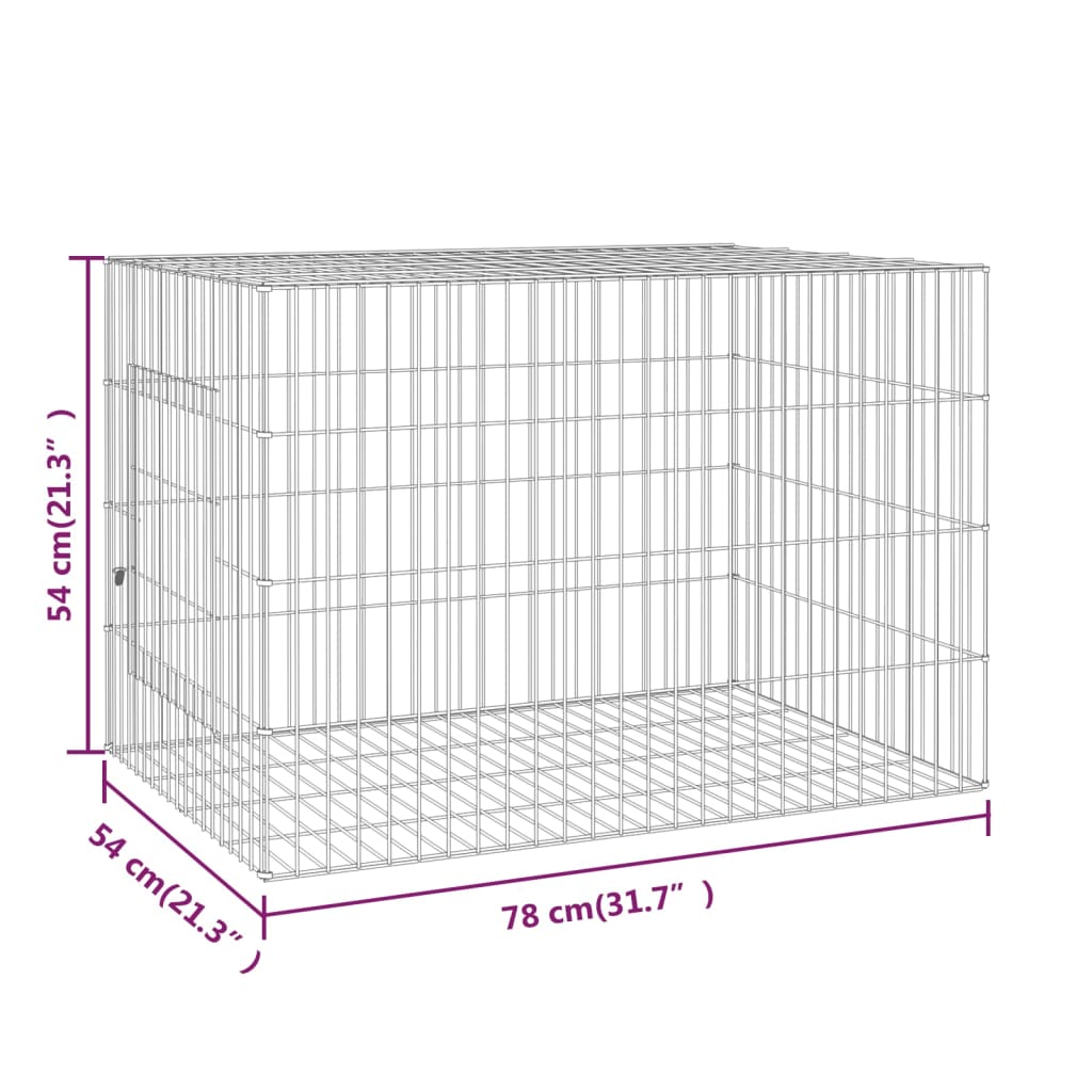 vidaXL Kaninbur 78x54x54 cm galvanisert jern