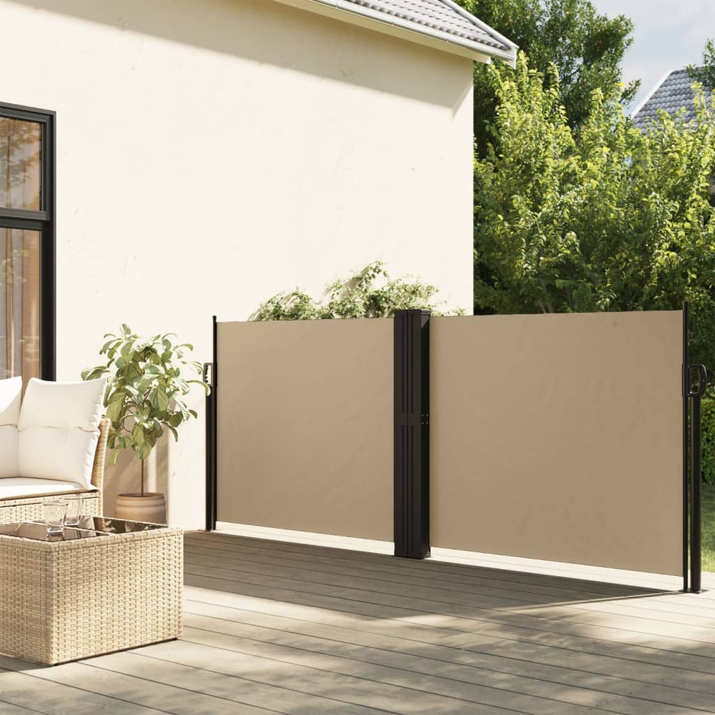 vidaXL Uttrekkbar sidemarkise beige 140x1200 cm