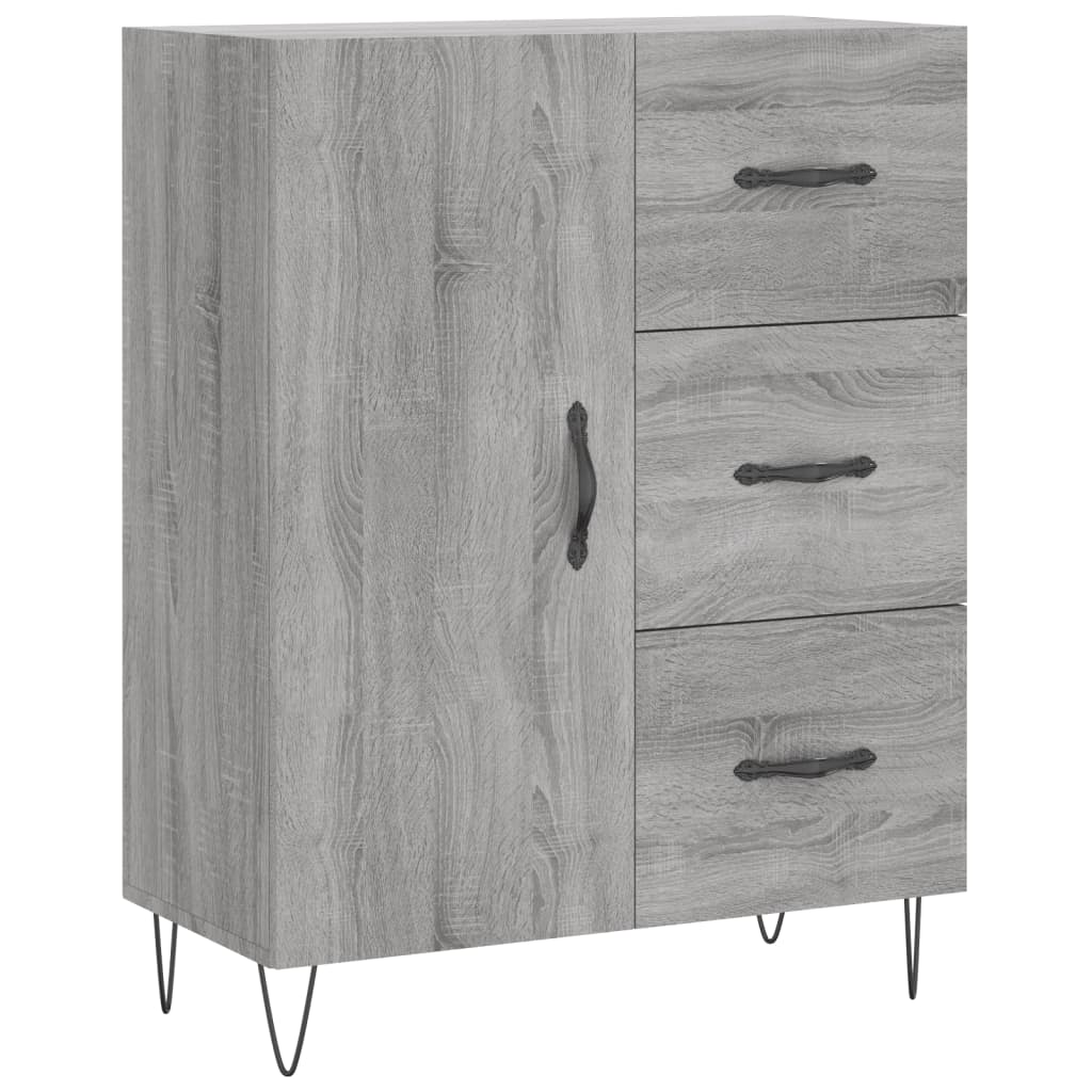 vidaXL Highboard grå sonoma 69,5x34x180 cm konstruert tre