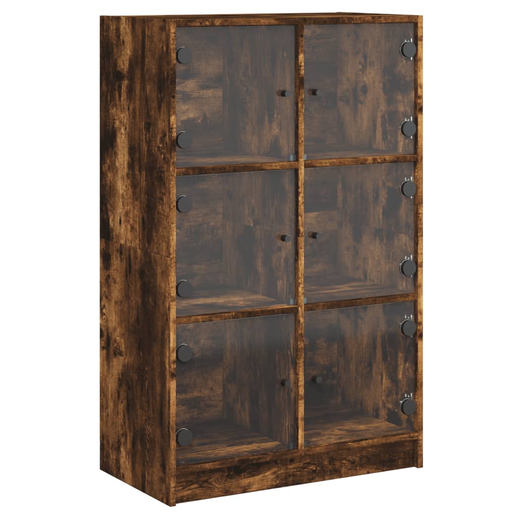 vidaXL Highboard med dører røkt eik 68x37x109 cm konstruert tre