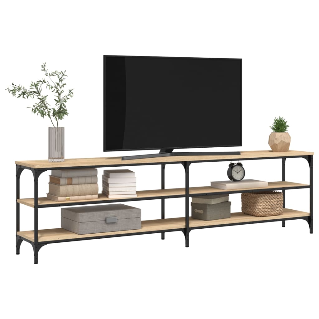 vidaXL TV-benk sonoma eik 180x30x50 cm konstruert tre og metall