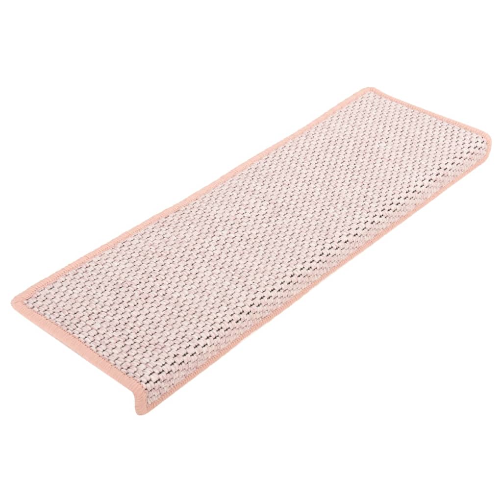 vidaXL Selvklebende trappematter sisal-utseende 15 stk 65x21x4 cm rød