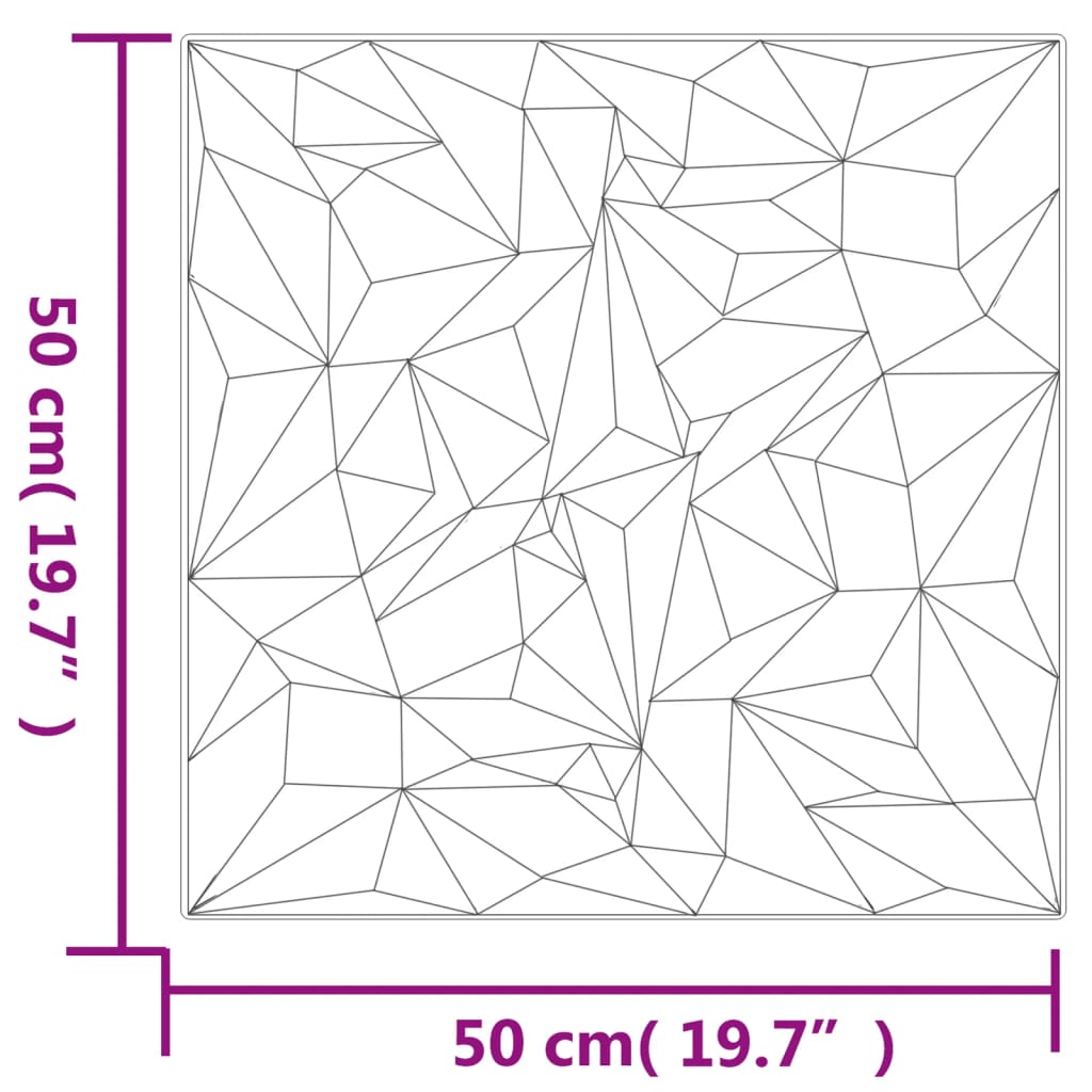 vidaXL Veggpaneler 12 stk hvit 50x50 cm XPS 3 m² ametyst