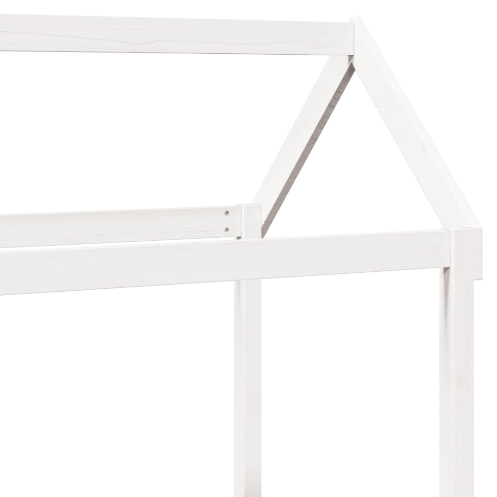 vidaXL Tak for barneseng hvit 98x70x176,5 cm heltre furu