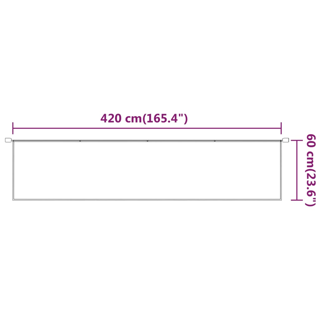 vidaXL Vertikal markise antrasitt 60x420 cm oxfordstoff