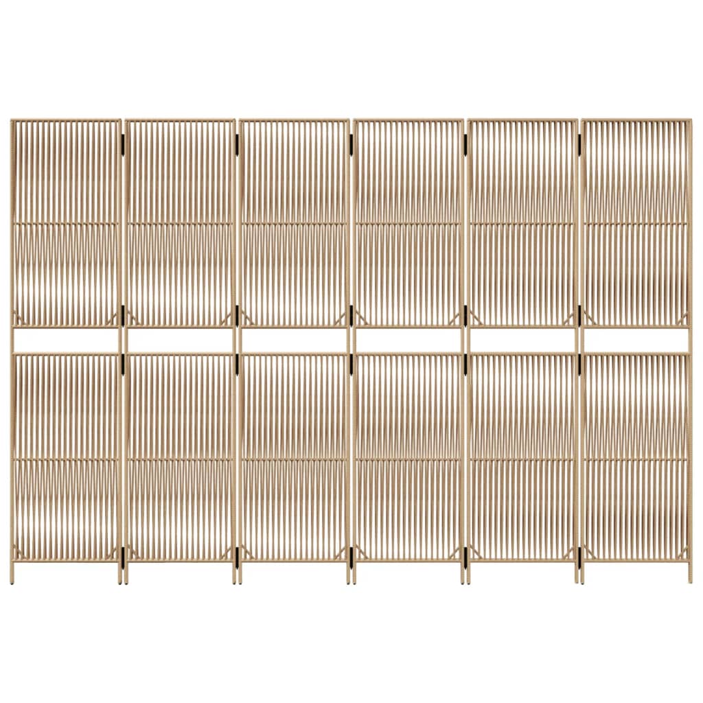 vidaXL Romdeler 6 paneler beige polyrotting