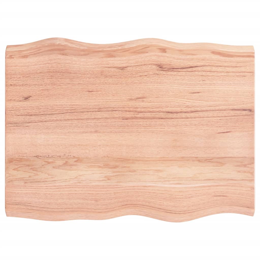 vidaXL Bordplate lysebrun 80x60x(2-4)cm behandlet heltre naturlig kant