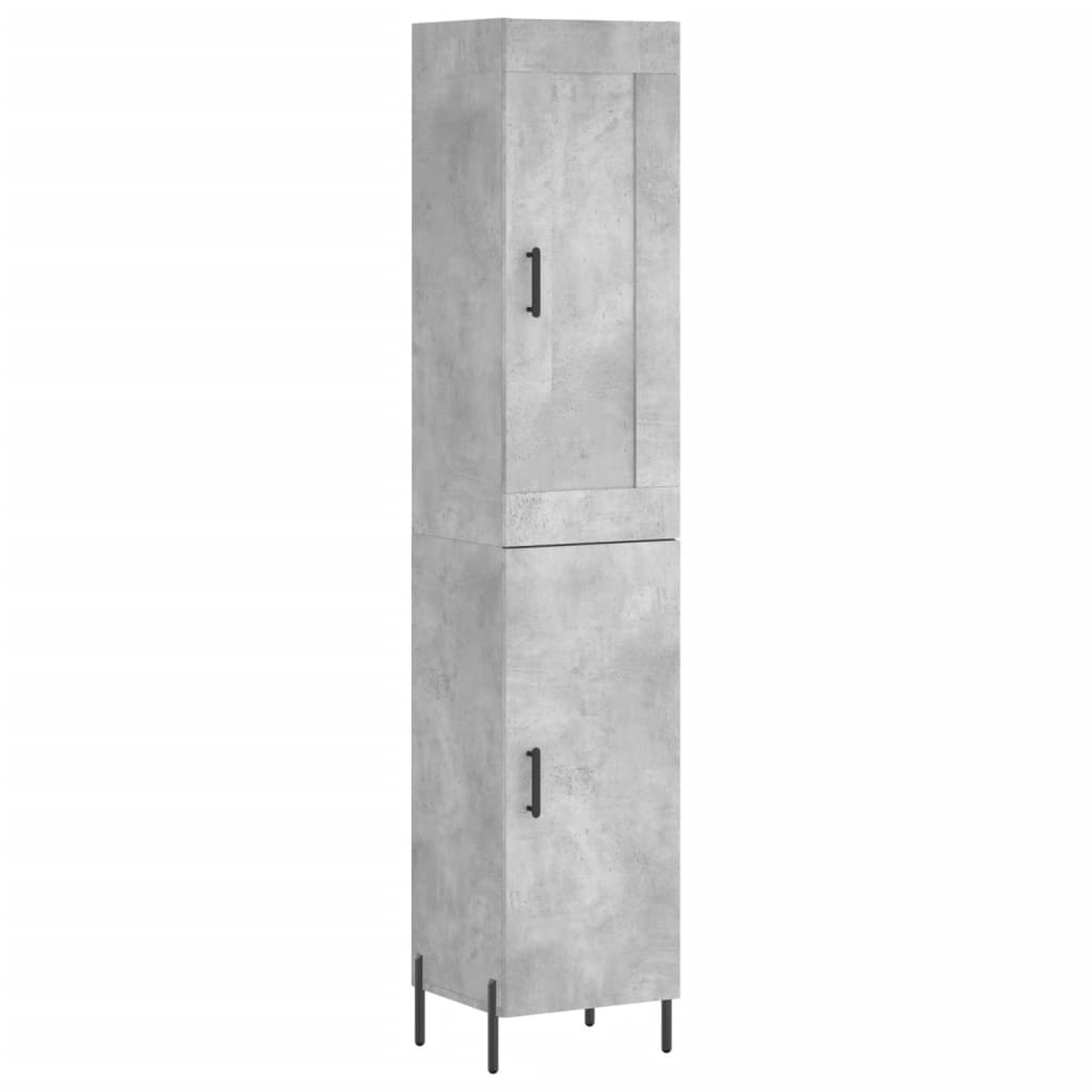 vidaXL Highboard betonggrå 34,5x34x180 cm konstruert tre