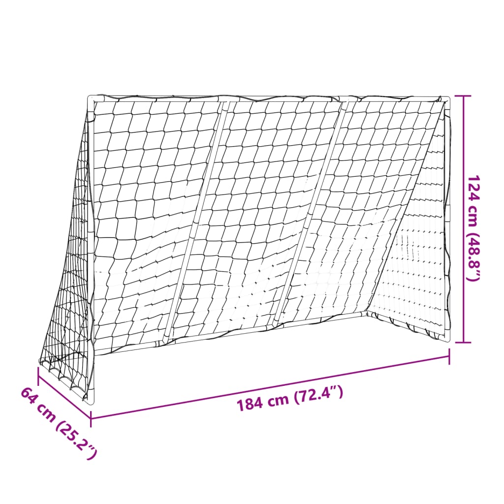 vidaXL Fotballmål for barn med baller 2-i-1 hvit 184x64x124 cm