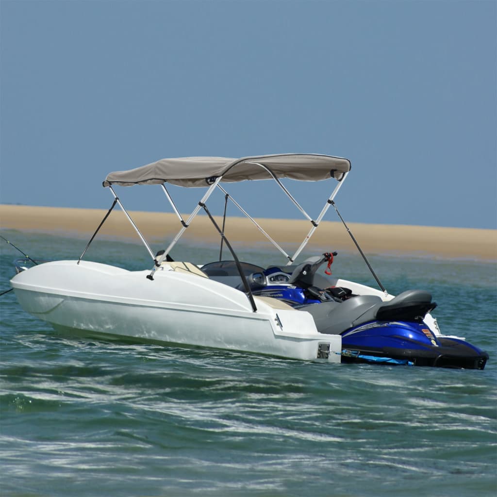 vidaXL Båtkalesje 3-buet med sidevegger 183x(137-152)x137 cm