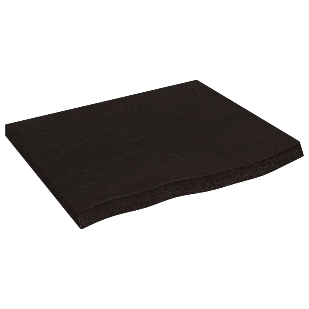 vidaXL Benkeplate til bad mørkebrun 60x60x(2-4) cm behandlet heltre