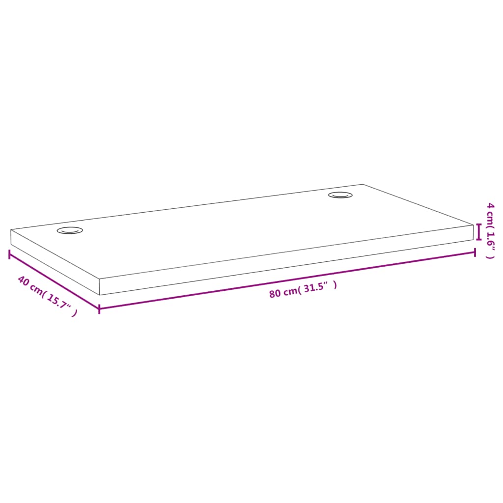 vidaXL Skrivebordsplate 80x40x4 cm bambus